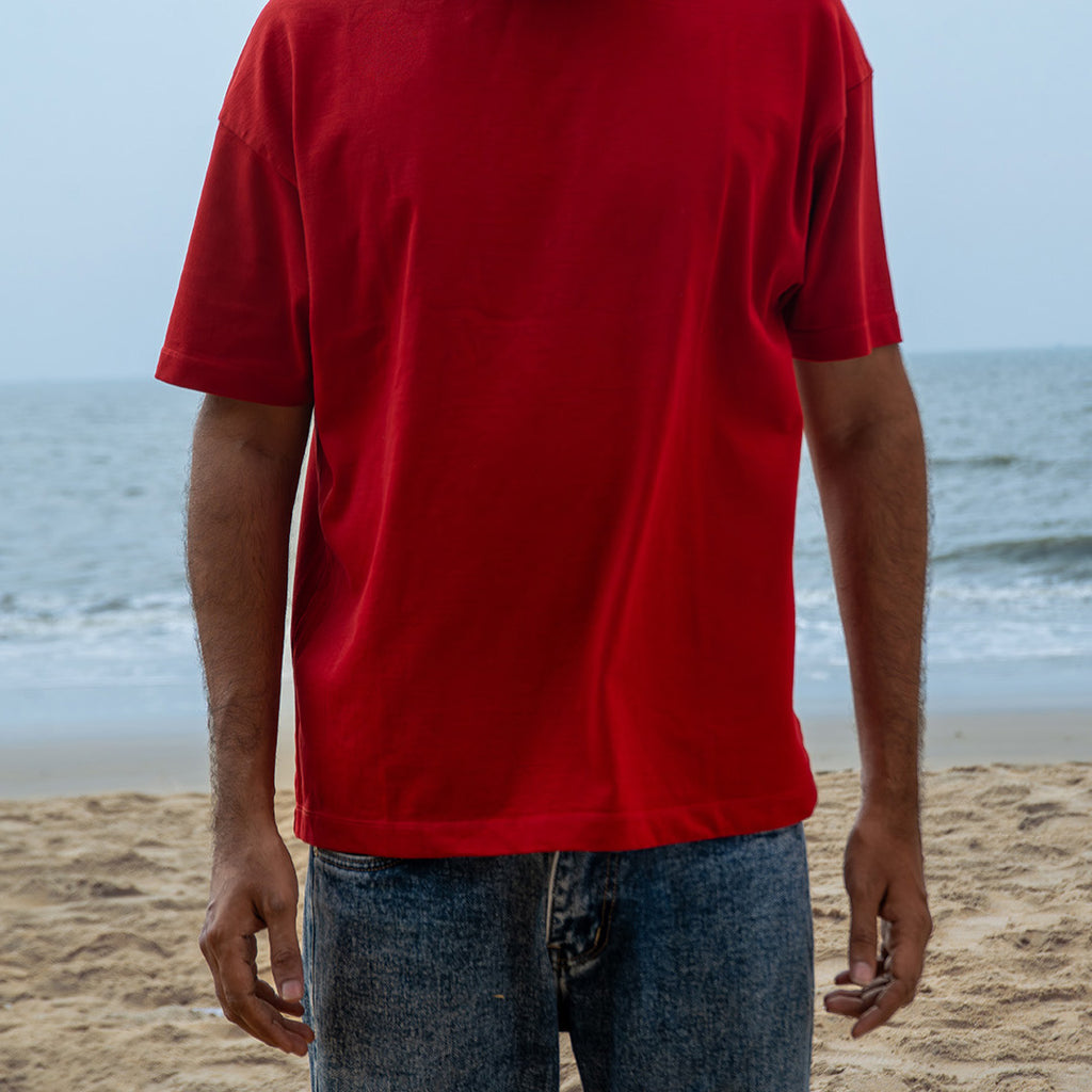 CRIMSON BLAZE - RED CREW NECK T-SHIRT