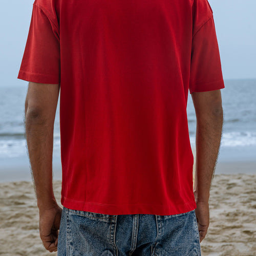 CRIMSON BLAZE - RED CREW NECK T-SHIRT