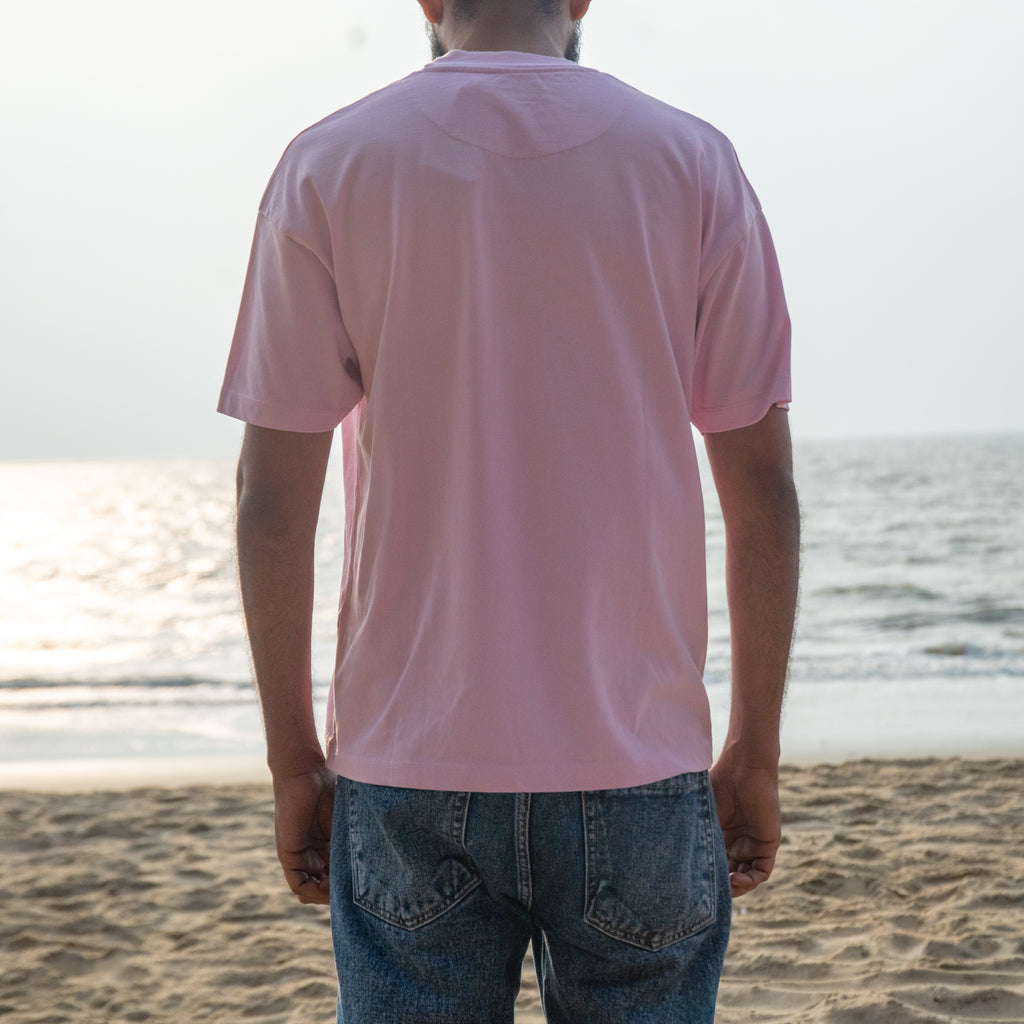 RETRO FADE - PINK CREW NECK T-SHIRT